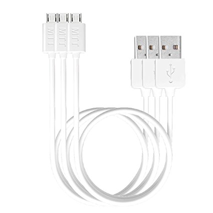 MTT® [3 - Pack] 1.2 meter Premium Micro USB to USB Cable High Speed USB 2.0 Male A to Micro B for Android Smartphones (White)