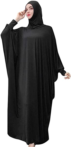 Women's Muslim Abaya Dress Prayer Dress Islamic Headdress Maxi Robe Dubai Kaftan，Hijab Full Length Dress