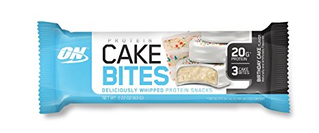 Optimum Nutrition Cake Bites Whipped Protein Snack Bar, Birthday Cake, 12 Count