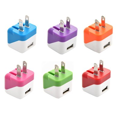 6Pack US Plug Folding USB Wall Charger Adapter for iPhone 6 6S 5 5S 5C air Samsung S3 S4 S5 Note 2 3
