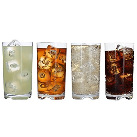 Lily's Home Unbreakable Highball Glasses - Set of 4 Premium Highball Tumblers - 100% Tritan Plastic - Shatterproof, Reusable