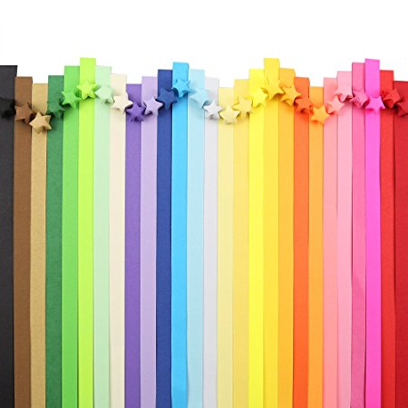Caydo 1080 Sheets Double Sided Origami Stars Paper - 27 Colors