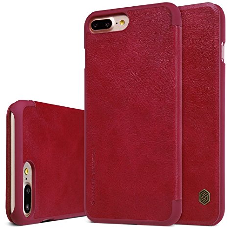 iPhone 8 Plus Case,Mangix Flip PU Leather Wallet Protection Shell Case with Card Slot for Apple iPhone 8 Plus (Red)