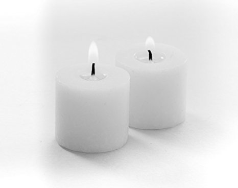 75-Pack Votive Candles White Unscented Bulk - Smokeless 1.5"D X 1.5"H for Weddings, Prayers, Home Decor, Relaxation, Dinners by Exquizite