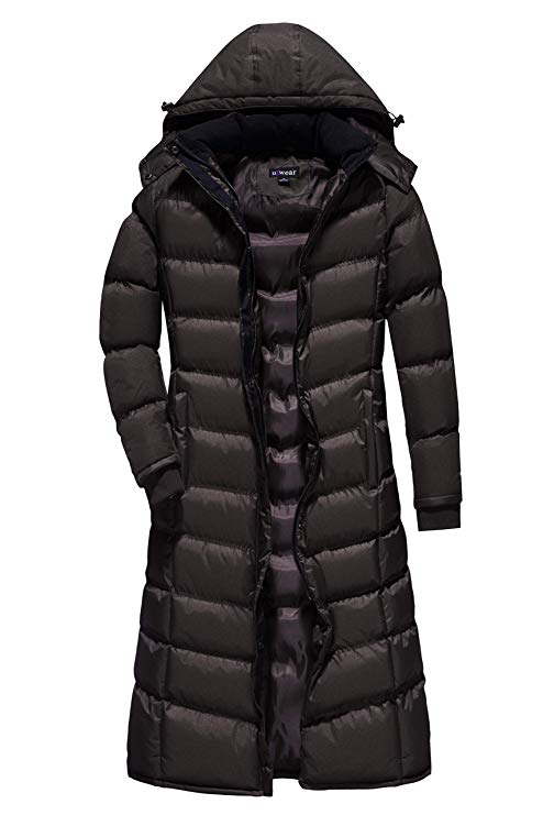 U2Wear Women's Water Resistance Puffer Winter Full Length Coat With Hood