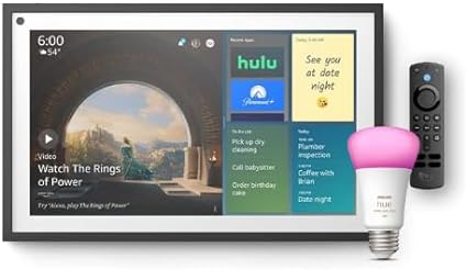 Echo Show 15 | Remote Included | with Philips Hue Smart Color Bulb