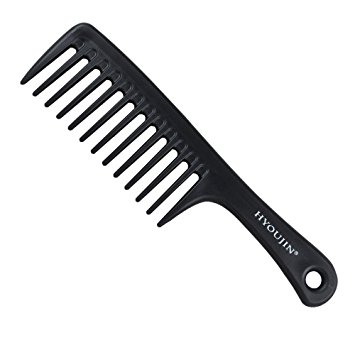 HYOUJIN Black Wide Tooth Comb Detangling Hair Brush,Paddle Hair Comb,Care Handgrip Comb-Best Styling Comb for Long