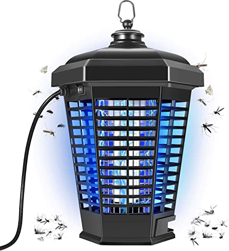 JCHOPE Bug Zapper Outdoor, Powerful Mosquito Zapper for Mosquitoes Fruit Flies Moths, High Efficient Mosquito Trap, Electric Bug Zapper Fly Trap for Indoor and Outdoor(Black)