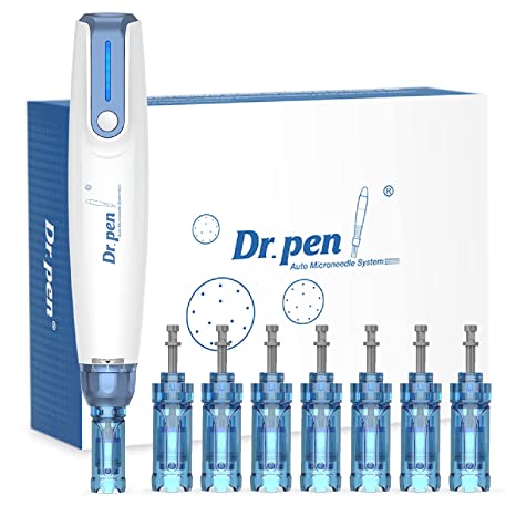 Dr Pen A9 Microneedling Pen, Dermapen Microneedle Pen with 8pcs Replacement Cartridge, Derma Pen for Face, Skin Care Kit for Women and Men