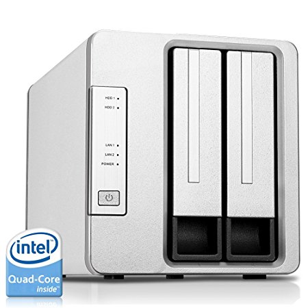 Noontec-TerraMaster F2-420 NAS Server 2-Bay Intel Quad Core 2.0GHz 4GB RAM Network RAID Storage for Small/Medium Business (Diskless)