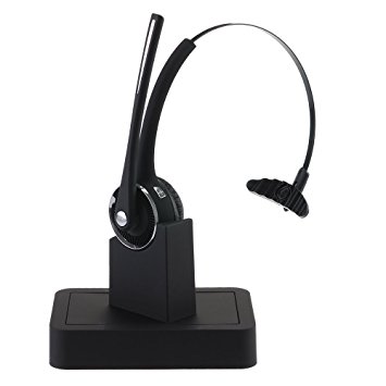 VicTsing Over the Head Wireless Bluetooth Headphones Headset With Flexible Boom Mic with Noise Cancellation Technology, Charging Dock Docking Station For iPhone 6, 6 Plus, iPhone 5, 5S 5C, iPad 4, iPad Mini, iPad air, iPod, Macbook iMac, Nokia Lumia 920, Galaxy S5, S6, S4, HTC One M7 M8, Google Nexus, Sony Xperia Z2 Z1 L39H, Xperia Z Ultra XL39h, Laptop PC Skype, MSN, Mp3 player - Black