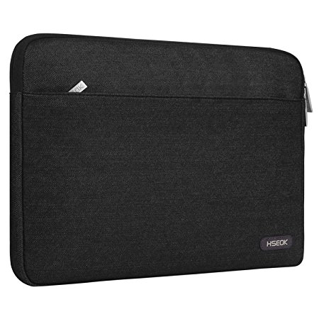 Laptop Sleeve, HSEOK Denim Fabric Laptop Sleeve Water-resistant Case Bag Cover for 13-13.3 Inch Laptop / MacBook Pro / MacBook Air / Notebook Computer & 12.9 iPad Pro, Black
