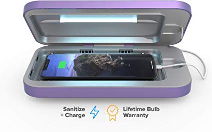 PhoneSoap 3 UV Cell Phone Sanitizer and Dual Universal Cell Phone Charger | Patented and Clinically Proven UV Light Sanitizer | Cleans and Charges All Phones - Periwinkle