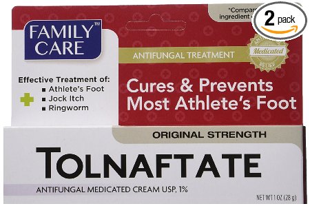 2 Pack Tolnaftate Cream USP 1 Antifungal Athletes Foot Compare to Tinactin