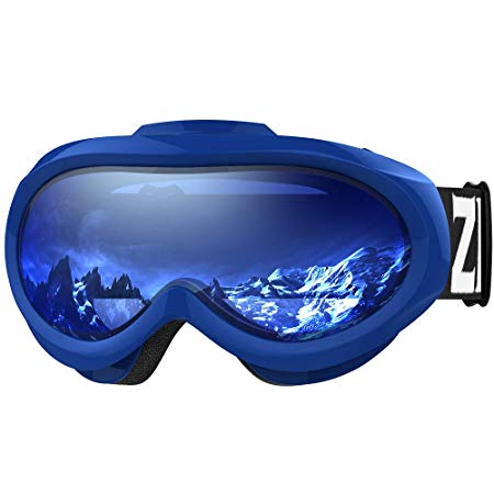 Zionor Lagopus X Mini Kids Snowmobile Snowboard Skate Ski Goggles with 100% UV Protection Anti-Fog Detachable Wide Angle Double Panoramic Lens for Youth