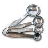 Stainless Steel Measuring Spoons Set of 4 Strong Accurate High-gradeEngraved with USAmetric Sizes