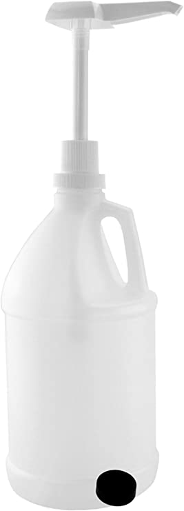 Half Gallon Jug w/Pump; 64-Ounce/2 Quart Bottle w/Lotion & Liquid Pump Top for DIY Hot Sauce Woozy Bottle Filling, Liquid Soap, Etc, Storage Lid Included