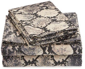 Tribeca Living 300 Thread Count Kenya Snake Printed Egyptian Cotton Deep Pocket Sheet King
