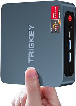 TRIGKEY Speed S5 Mini PC, AMD Ryzen 7 5800H(Up to 4.4GHz) Mini Desktops, 32G DDR4 500G SSD, Business Mini Desktop Computer, HDMI, DP, Type-C, Triple-Screen 4K Output, WiFi6, BT5.2