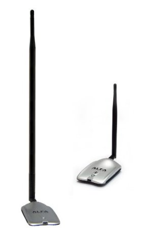 Alfa 1000mW 1W 802.11b/g USB Wireless WiFi Network Adapter With Original Alfa Screw-On Swivel 9dBi Rubber Antenna