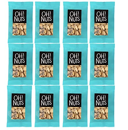 Oh! Nuts Natures Pistachios Large | The Most Wonderful Easy to Open Roasted Salted Pistachio Nut | Healthy Premium Grab and Go Snacks Packs | 1.5 Oz Individual Low Calorie Serving