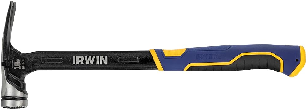 Irwin Tools IRWIN Hammer, Max Strike, 19oz High Velocity Steel Hammer Milled Face (IWHT51019)