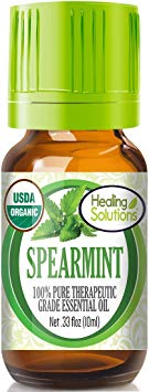 Organic Spearmint Essential Oil (100% Pure - USDA Certified Organic) Best Therapeutic Grade Essential Oil - 10ml