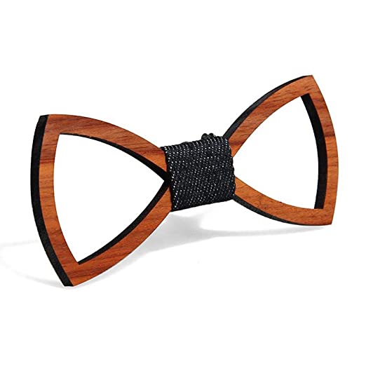 Handmade Wooden Bowtie Vintage Style Wood Bow Tie for Men Wedding Party Prom Anniversary (Style-3)