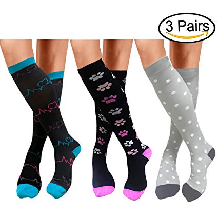 Compression Socks For Women Men 20-25mmHg-Best Medical, Nursing, Travel & Flight Socks