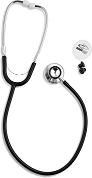 Stethoscope DS-9290-BK– Stethoscope – Double Head Stethoscope – Lightweight Dual Head Stethoscope – Teaching Instruments – Stethoscope for Diagnostics and Screening - Black