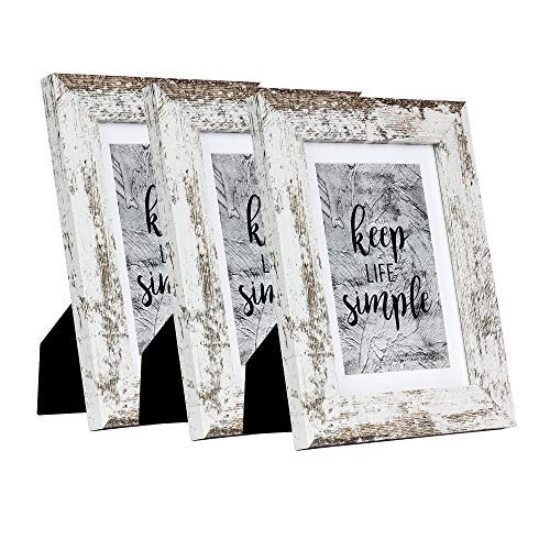 Home&Me 5x7 White Picture Frame 3 Pack - Made to Display Pictures 4x6 with Mat or 5x7 Without Mat - Wide Molding - Wall Mounting Material Included