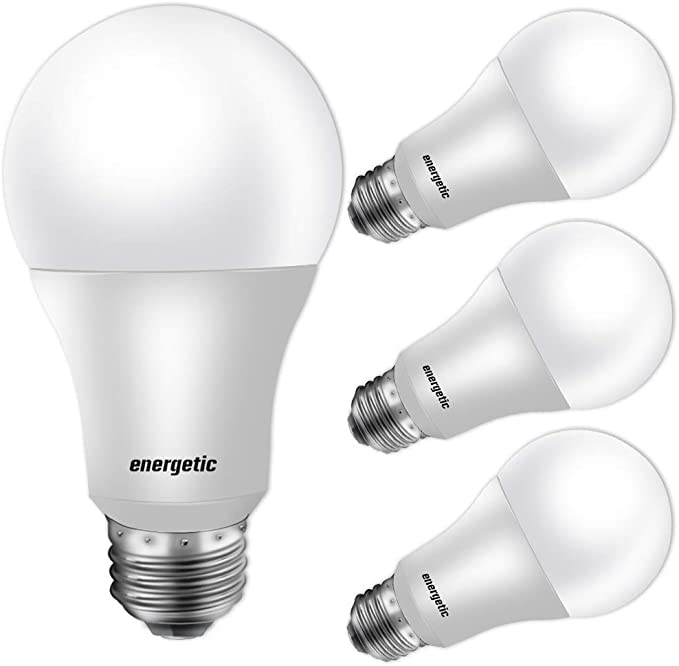 60W Equivalent, A19 LED Light Bulb, 3000K Warm White, E26 Medium Base, Non-Dimmable LED Light Bulb 750lm, UL Listed, 4 Pack