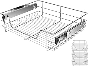 KESSER® Teleskopschublade 3x 60 cm ✓ Küchenschublade ✓ Küchenschrank ✓ Korbauszug ✓ Schrankauszug ✓ Vollauszug ✓ Schublade