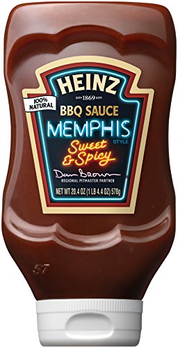 Heinz BBQ Sauce, Sweet & Spicy Memphis Style BBQ Sauce, 20.4 ounce squeezable bottle