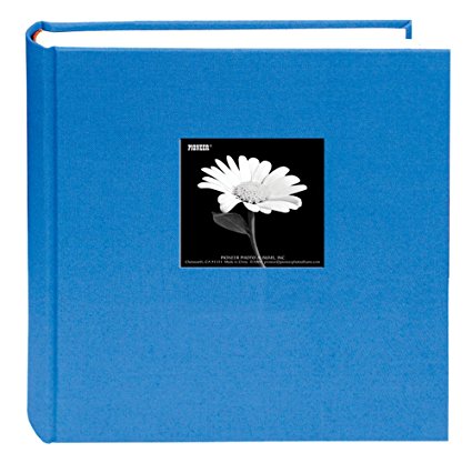 Pioneer 200 Pocket Fabric Frame Cover 5-Inch by 7-Inch Photo Album, Sky Blue