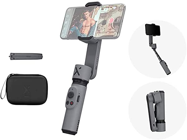 Zhiyun Smooth X Gimbal Stabilizer Combo Kit Gray for Smartphone w/Selfie Stick Tripod, Face Tracking, Bluetooth, Gesture, YouTube Vlog Video, Zoom
