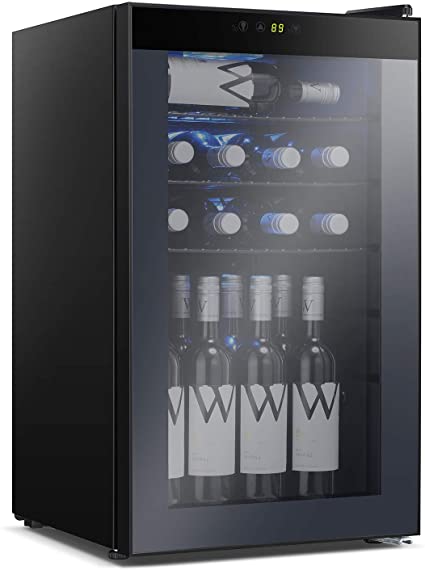 Antarctic Star Beverage Refrigerator Cooler - 85 Can Mini Fridge Glass Door for Soda Beer or Wine – Glass Door Small Drink Dispenser Machine Adjustable Removable for Home, Office or Bar, 2.9cu.ft.