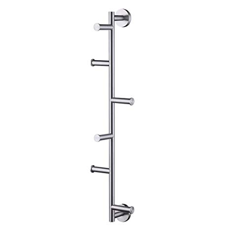 KES Stainless Steel Coat Hook Multi-Function Towel/Robe Clothes Hook for Bath Kitchen Garage Heavy Duty Contemporary Style Wall Mounted, Brushed Finish, BTH204-2