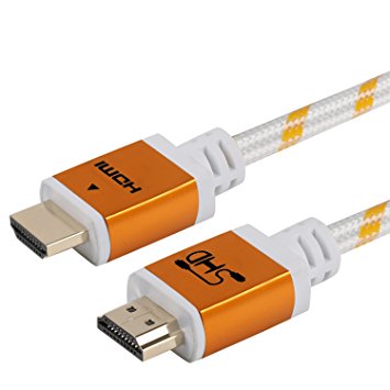 SHD HDMI Cable 4kx2k Ultra 2.0V HDMI Cord Support 3D,Ethernet,1080P -25Feet-Golden Color
