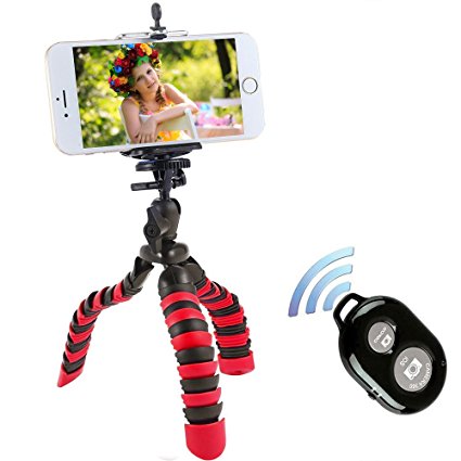 Tripod for iPhone, PEYOU [3 in 1 Kit] Octopus Style Portable Tripod Stand   Phone Mount Holder   Bluetooth Wireless Remote Shutter for iPhone X/8/8 Plus/7/7Plus/6s,Samsung Galaxy S8/S8 Plus/S7/S7 Edge