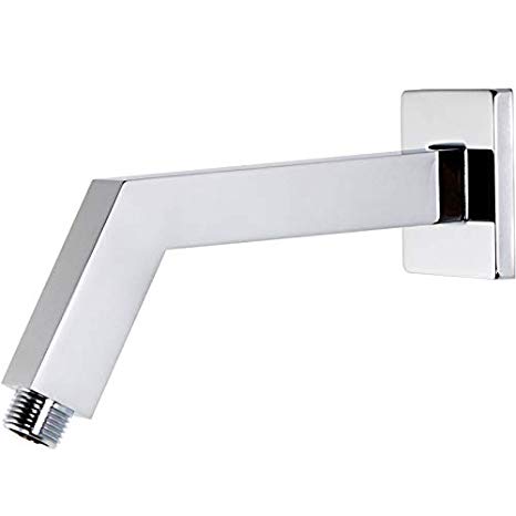 Weirun Bathroom 1/2" NPT All Brass 6.8-Inch Square Shower Arm with Flange Wall Mount,Chrome