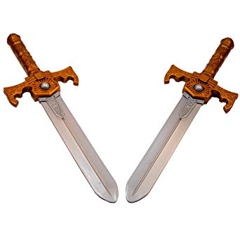 TukTek Kids First Set of 2 Pretend Toy Knight Swords for Boys & Girls