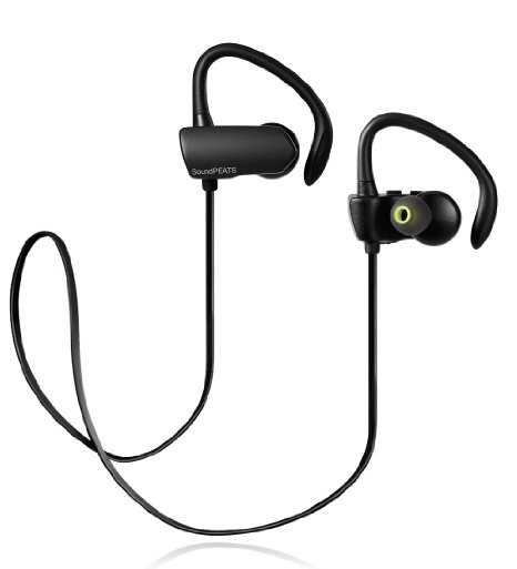 Bluetooth Headphones SoundPEATS Q9A Wireless Earphones Headset with Mic for Running for iPhone Samung etc., (Black)