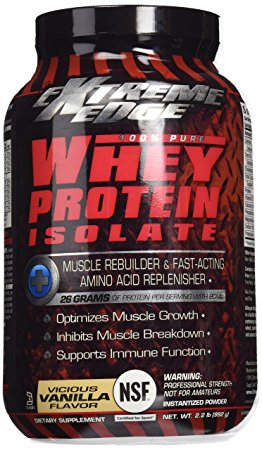 BlueBonnet Extreme Edge Whey Protein Isolate Powder, Vicious Vanilla, 2.2 Pound