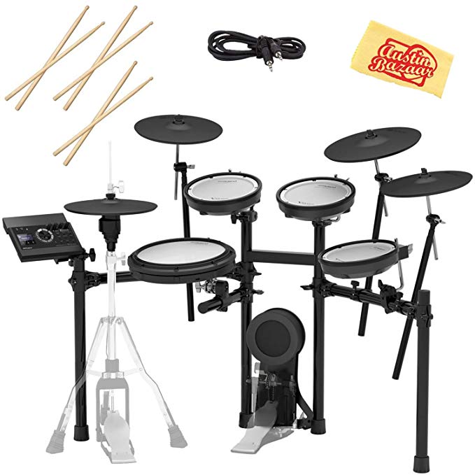 Roland TD-17KVX Electronic Drum Set Bundle with 3 Pairs of Sticks, Audio Cable, and Austin Bazaar Polishing Cloth