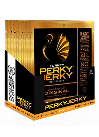 Perky Jerky Turkey Original, 2.2 ounce bags (Pack of 12)