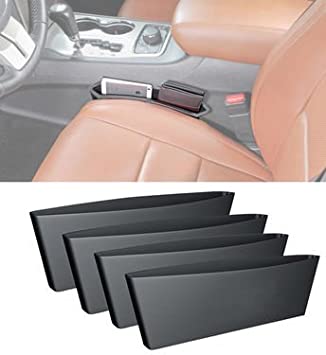 5starsuperdeals Car Seat Caddy Catcher Organizer and Gap Filler - Prevent Dropping of Items in Between Seat and Console (2pc)