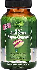 Irwin Naturals 10-Day Acai Berry Super-Cleanse - 60 Liquid Soft-Gels - Liver & Elimination Support - 20 Servings