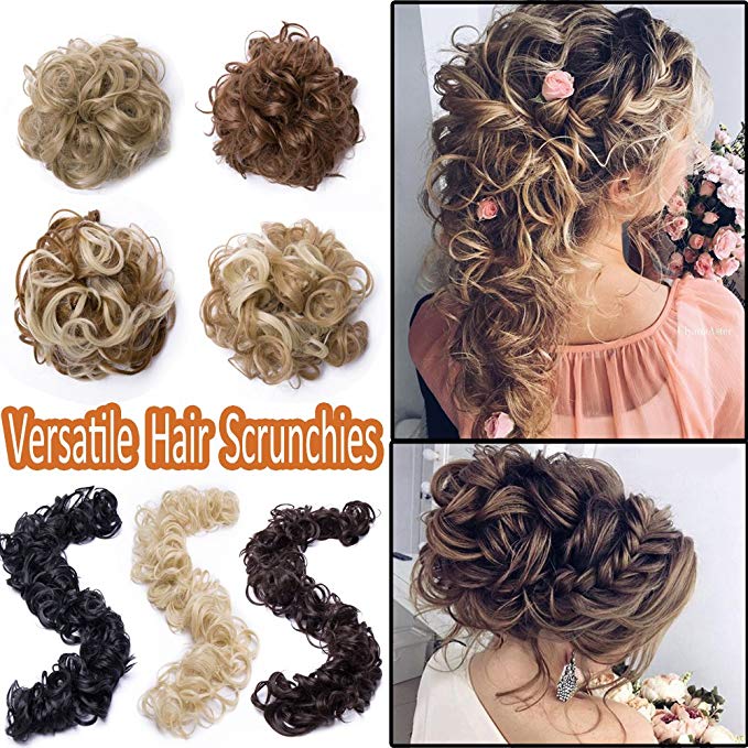 Elailite Curly Combs Hair Bun Extensions Stretch Chignon Updo Hairpiece Versatile Hair Band Highlight