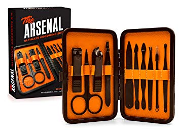 High End Grooming Manicure kit for Men and Women - The Arsenal 10pc Ultimate Manicure and Pedicure Set By Wild Willies